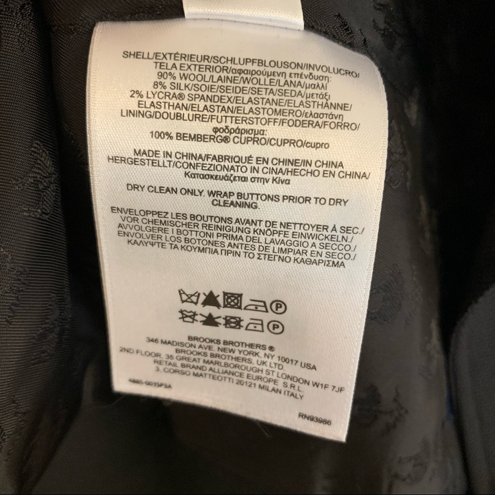 Brooks Brothers Stellita Fit Wool Blazer in Black, Size 8 - Picture 12 of 13
